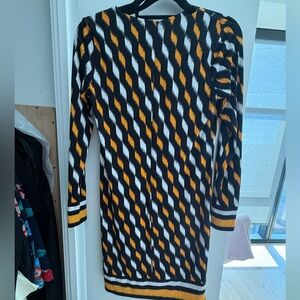 MICHAEL Michael Kors Black and Orange Crewneck Dress